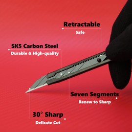 22 Pcs Furniture Film, DIY Kitchen Wrap Tools Kit, Wallpaper, Peel & Stick, Car Vinyl Wrap, Long & Small Felt Squeegee, Safe Cutter, Tape Measure, Utility, Scraper, Rental Friendly, Black & Red