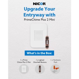 PrimeChime Plus 2 Mini- Video Compatible Doorbell Chime Kit with Copper Decorative Button (PRMC1120DBCO)