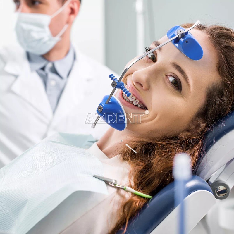 AZDENT Dental Orthodontic Adjustable Reverse Forward-Pull Traction Single Bar Headgear