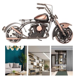 Metal Motorcycle Ornaments, Retro Decorative Art Collection Decoration for Living Room and Bedroom