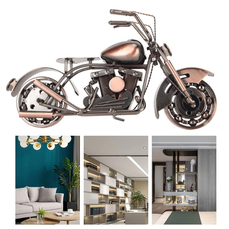 Metal Motorcycle Ornaments, Retro Decorative Art Collection Decoration for Living
