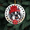 BELLA BUSTA-Dog Christmas Ornament-Dog Lover Gifts-Ceramic Hearts Christmas Tree Ornament-UV