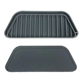 Upgraded Refrigerator Drip Catcher Tray, Fridge Water Dispenser Drip Tray Prevents Water Spots and Spills, Mini Non-slip Silicone Dispenser Drip Collector (Gray)