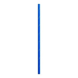 Restaurantware 7.8 Inch Paper Straws For Drinking 100 Sturdy Eco-Friendly Paper Straws - Premium Solid Design Blue Paper Durable Paper Straws Vibrant Colors For Cold Drinks