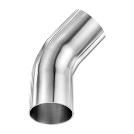 M METERXITY OD 2.2 Inch 45 Degree Mandrel Bend Elbow, Thicken 2 mm 304 Stainless Steel Exhaust Elbow Pipe for Car Modified Exhaust System, Stair Handrail Bend, Height 155 mm