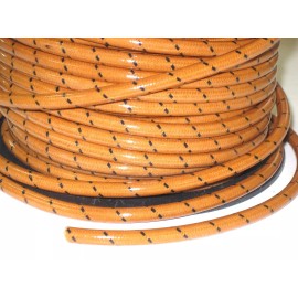 Steadfast Cycles Orange woven cotton covered Spark Plug Wire 7mm stranded copper Core By The Foot