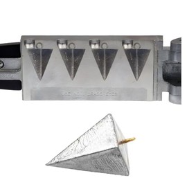 Circle B Tackle Pyramid Sinker Jig Size 1 Oz, 4 Cavities, Brass, Grey