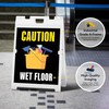 Caution Wet Floor Gloves Folding Floor Sign, 18x24 Inches, Portable