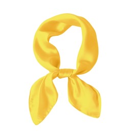Bwerfuet Women Satin Scarf, Chiffon Satin Hair Bandanas Square Stain Scarf Vintage Head Scarves for Women 27.5 × 27.5inch (Yellow)