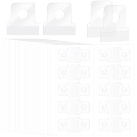 SmallCat 25pcs Binder Sheet Converter, Plastic Self-Adhesive Hook Stickers, Ring Binder Sheet Reinforcements Stickers for Bill Paper Photos Postcards Planner Scrapbook-Clear