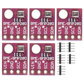 PAMEENCOS 5pcs GY-BME280-5V BME280 5V Temperature Humidity Sensor High Precision Atmospheric Barometric Pressure Sensor with IIC I2C Breakout for Arduino