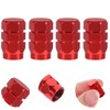 VOSAREA 4 Pieces Aluminium Alloy Car Tyre Valve Caps Round