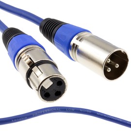 kenable XLR 3 pin Microphone Lead Male to Female Audio Cable BLUE 0.3m 30cm [0.3 metres]