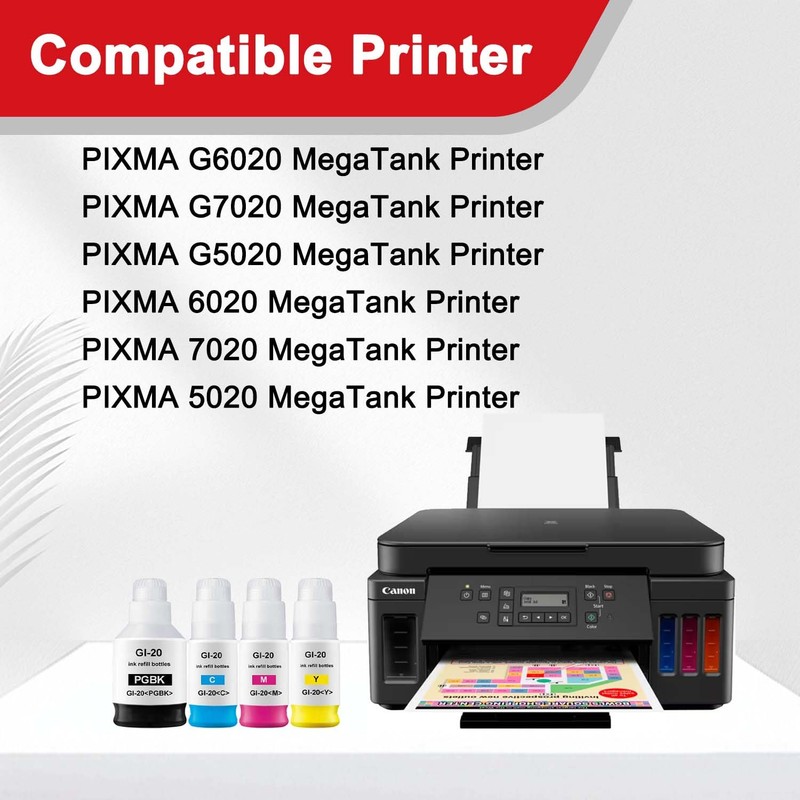 GI-20 GI20 Ink Refill Bottles Replacement for Canon GI-20 Ink