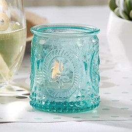 Kate Aspen Vintage Blue Glass Tealight Holder - Set of 4 - Old