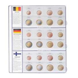 Lindner 8450-1 Illustrated page EURO COLLECTION: Euro Coin sets Belgium/Germany/Finland