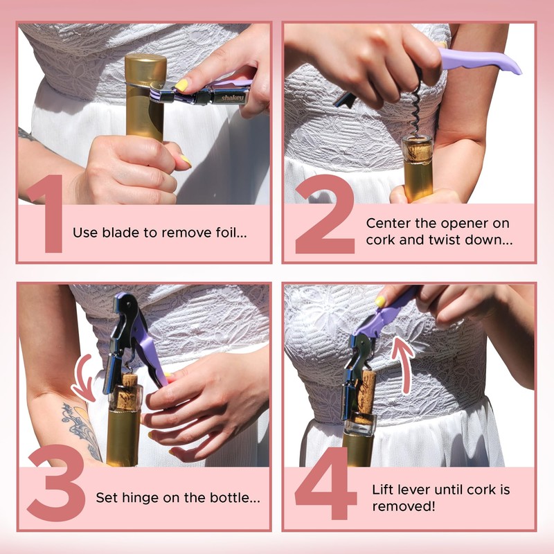 Shakey Wine Key! - Professional Waiter's Corkscrew Wine Bottle Opener
