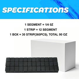 EASYBERG 1/4OZ. Wheel Weights, Black Adhesive Stick On Wheel Weights 360 pcs Total 90OZ. Low Profile for Cars/Trucks/SUVs/Motorcycles