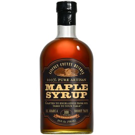 Lincoln County Reserve Pure Maple Syrup- Grade A Dark, Robust (Grade B) Made in USA - Bold Flavor, Artisan Maple Syrup Gift in Sustainable and Elegant 24oz Glass Bottle- Natural Maple Syrup for Pancakes and Waffles