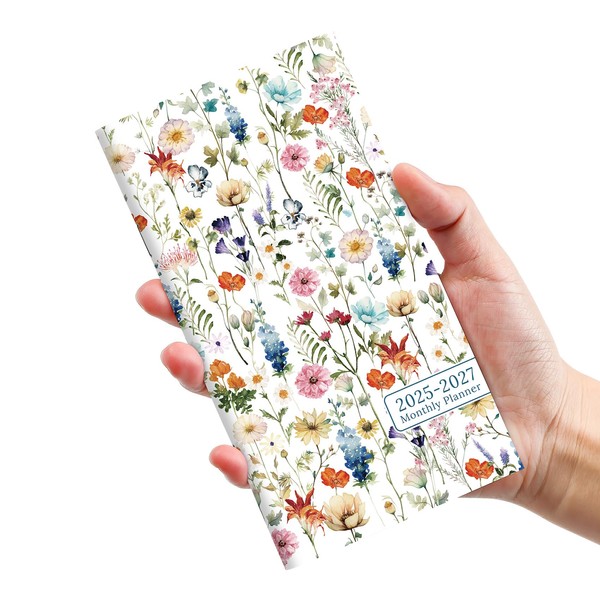 Pocket Calendar 2025-2027 for Purse, Two Year Monthly Planner Pocket