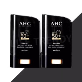AHC 1+1 AHC 마스터즈 에어리치 선스틱 끈적임없는 워터프루프 박세리선크림 1+1 AHC Masters Airy Rich Sun Stick Non-Sticky Waterproof Park Se-Ri Sunscreen
