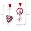 ONLYJUMP Long Asymmetric Heart Poker Dangle Earrings for Women Unique