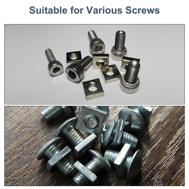 sourcing map M4-0.7x3 Square Nuts, 304 Stainless Steel Coarse Thread