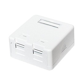 Faconet® 2 x Surface-Mounted Box for Keystone Jacks e.g. RJ45 LAN Network, USB or Coaxial (2-Way Surface-Mounted Box)