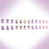 24 Pcs Short Press on Nails Square Flower Fake Nails