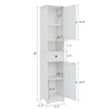 Hogxp Tall Bathroom Cabinet,Storage Cabinet with 5 Shelves & 1
