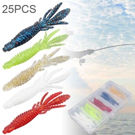 OriGlam 25pcs Soft Fishing Lure, Crayfish Lure Shrimp Bait Artificial Lure, Shrimp Bait Shrimp Fishing Lures Crawfish Bait Soft Artificial Bait for Bass Freshwater or Saltwater