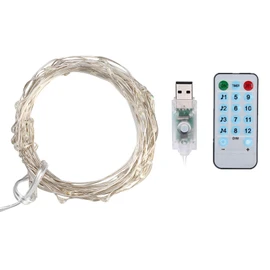 10M 100 Lights Sound Activated Copper Wire LED String Lights Remote Control Lamp (Blue)