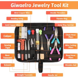 Jewelry Making Kit for Adults, Jewelry Making Supplies with Jewelry Making Tools, Jewelry Pliers, Jewelry Wires, Findings, Necklace Chains, Magnifier and Storage Bag