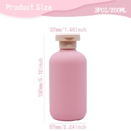 YXQ 6.8oz Refillable Squeeze Bottles,Plastic Travel Bottles with Flip 200ml Cap Empty Containers for Toiletries Lotion Cream Shampoo Leak Proof Travel Bottle 3 Color，3Pcs Total