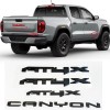 GMC 5PC Blackout Doors Rear AT4X Canyon Emblems Badge 2023-2025