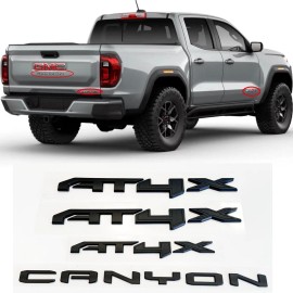 GMC 5PC Blackout Doors Rear AT4X Canyon Emblems Badge 2023-2025 GMC Canyon AT4X
