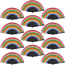 12 Pcs Fiesta Paper Fans，Cinco de Mayo Mexican Folding Hand Fan Colorful Folding Fan for Birthday Luau Festivals Mexican Cinco De Mayo Carnivals, Taco Tuesday Event Party Supplies (Colorful1)