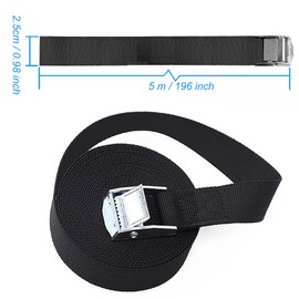 4 Pack Ratchet Tie Down Straps, 5m x 25mm Adjustable Retaining Tensioning Belts, Heavy Duty Lashing Straps with Buckle for Motorcycle, Vans, Trailer, Trucks, Luggage, Cargo.