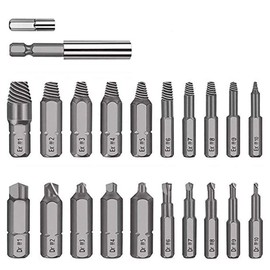 Damaged Screw Extractor Set Broken Bolt Stripped Screw Extractors with Magnetic Extension Bit Holder & Socket Adapt for Broken Screw and Bolt (Pack of 22)
