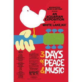 Studio B Woodstock Red Music Festival Poster 24" x 36"