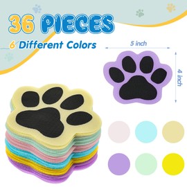 Outus 36 Pcs Paw Carpet Marker Spots 5'' Paw Carpet Dots Line up Spot for Classroom Floor, Marker for Teacher Supplies Classroom Rug School Decoration (Macaron Color)