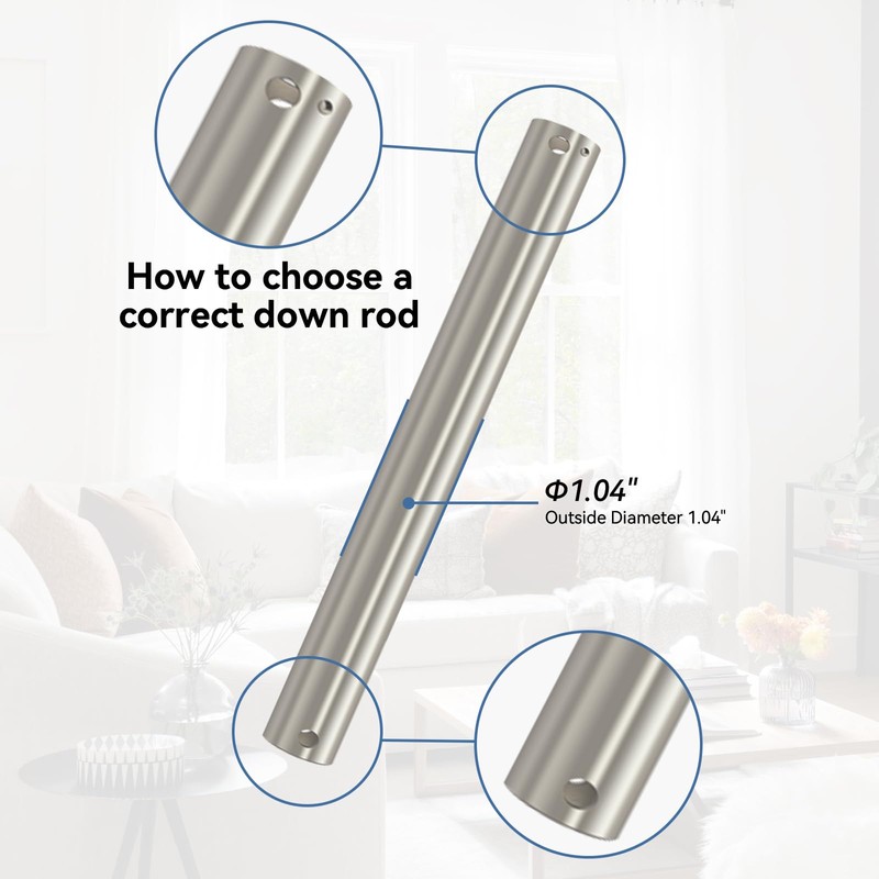 Sofucor 36 Inch Ceiling Fan Downrod with Extension Cord, Black