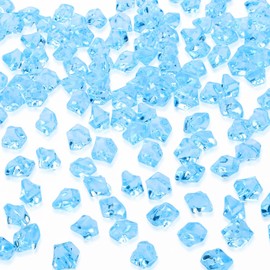 AWARDSEN Pack of 500 Light Blue Acrylic Decorative Diamonds, Gemstones for Weddings, Crafts Decoration, Glitter Stones, Decorative Stones, Party, Vase Abundance, Muggle Stones, Colourful