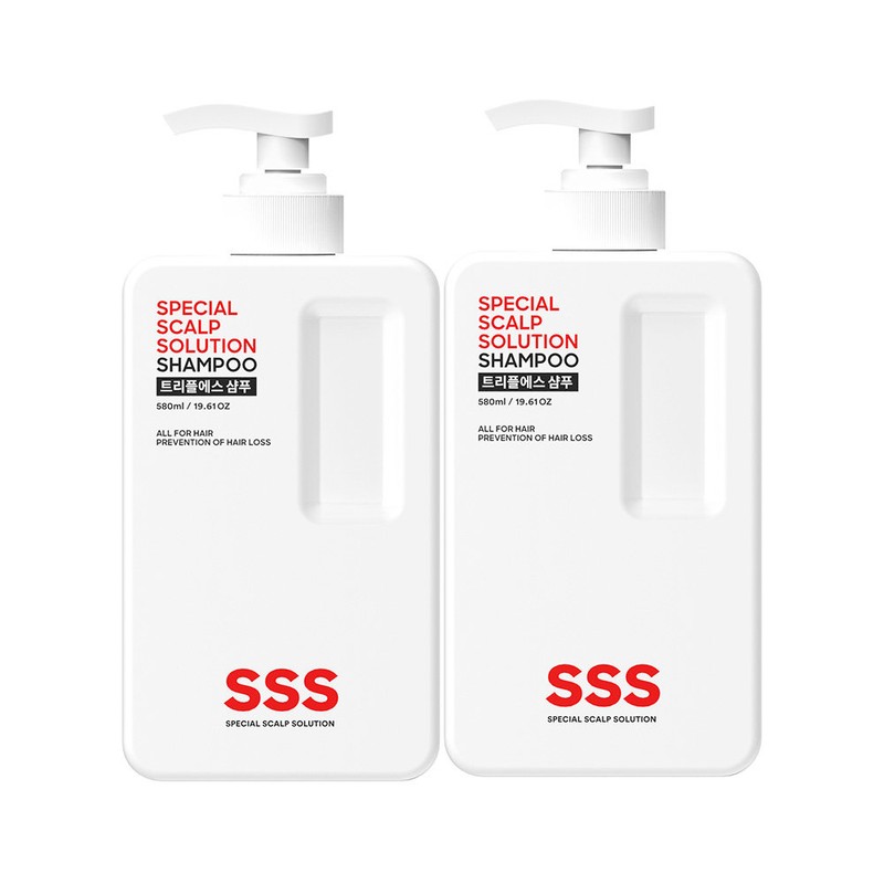 Triple S SSS Mildly Acidic Hair Loss Shampoo 580ml 1+1