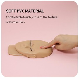 ANNAFRIS Eyelashes Extension Mannequin Head Replaced Eyelids Mannequin Head Practice Eyelashes Extension Training Head with 4 Pairs Removable Eyes(Head C-PINK)