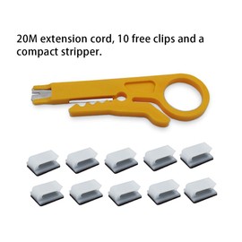 66FT 22 Gauge Hookup Electrical Wire 2pin Red Black Cable Extension Cord 12V/24V DC Cable, 22AWG 2 Conductor Flexible Low-Voltage Tinned-Copper Wire for LED Ribbon Lamp Car Audio Automotive Trailer