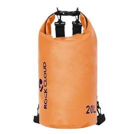 ROCK CLOUD Dry Bag Waterproof 20L Dry Sack for Kayaking Rafting Boating Beach Surfing Swimming Canoe Camping Hiking Fishing Ski, Orange