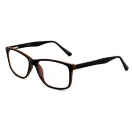 V.W.E. Men XL wide reading glasses clear lens optical reader Anti Blue Blocker UV 150mm (Bifocal - Brown, 1.00, x)