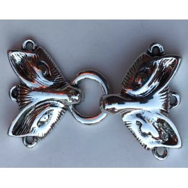 silver lady inc Fox cloak clasp in silver metal sew on style