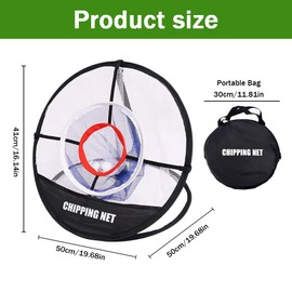 Jonuin Golf Practice Net, Golf Chipping Net, 3 Ring Nets for Wedge Practice, Portable Training Nets, Ideal for Indoor, Outdoor, Backyard Accuracy and SwingPractice, Gifts for Golfers (A)